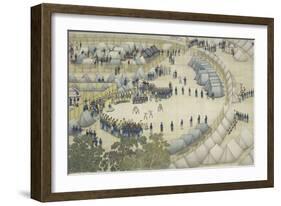 Les chasses de Moulan : le campement-Giuseppe Castiglione-Framed Giclee Print