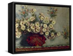 Les Chrysanthèmes-Claude Monet-Framed Stretched Canvas