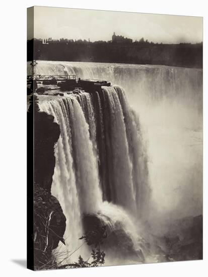 Les chutes du Niagara, au fond, vue de la ville-George Barker-Stretched Canvas