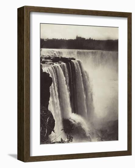 Les chutes du Niagara, au fond, vue de la ville-George Barker-Framed Giclee Print