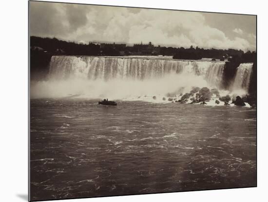 Les chutes du Niagara, au fond vue de la ville-George Barker-Mounted Giclee Print