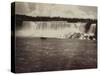 Les chutes du Niagara, au fond vue de la ville-George Barker-Stretched Canvas