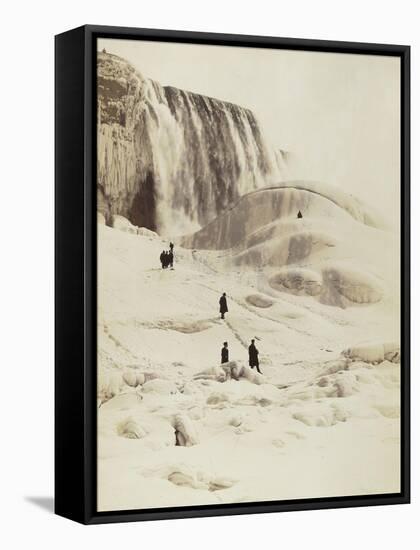 Les chutes du Niagara sous la neige-George Barker-Framed Stretched Canvas