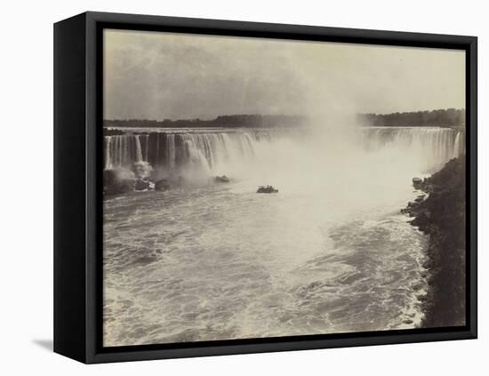 Les chutes du Niagara, vue d'un bateau-George Barker-Framed Stretched Canvas