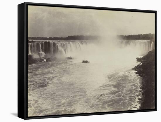 Les chutes du Niagara, vue d'un bateau-George Barker-Framed Stretched Canvas