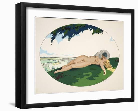 Les Cinq Sens - L'Ouïe, La Vue, L'Odorat, Le Toucher Et Le Goût, Pub. Paris, 1925-Ettore Tito-Framed Giclee Print