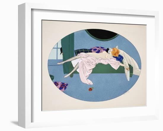 Les Cinq Sens - L'Ouïe, La Vue, L'Odorat, Le Toucher Et Le Goût, Pub. Paris, 1925-Ettore Tito-Framed Giclee Print