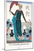 Les Colombes Familieres - Jade - Evening Gown de Chez Jenny 1920-Georges Barbier-Mounted Giclee Print