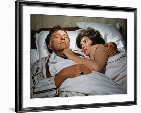 Les Comediens THE COMEDIANS by PeterGlenville with Elizabeth Taylor and Richard Burton, 1967 (photo-null-Framed Photo