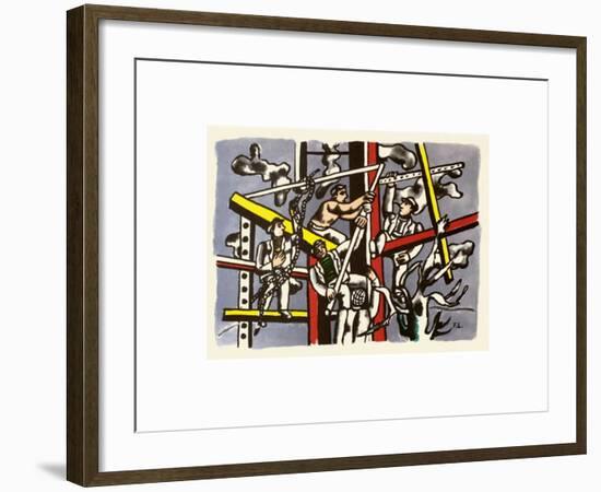 Les constructeurs-Fernand Leger-Framed Art Print