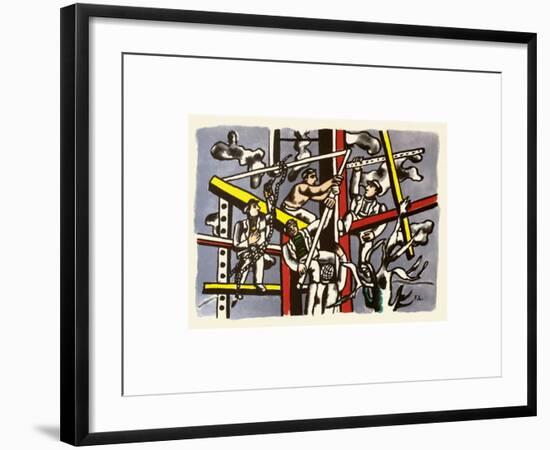 Les constructeurs-Fernand Leger-Framed Art Print