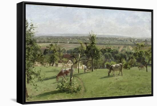 Les côteaux du Vésinet-Camille Pissarro-Framed Stretched Canvas