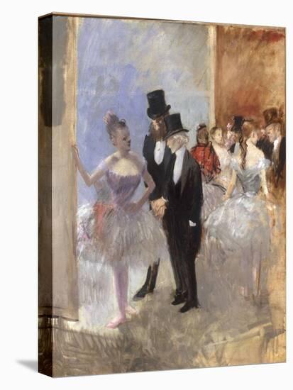 Les Coulisses de l'Opera, c.1887-90-Jean Louis Forain-Stretched Canvas