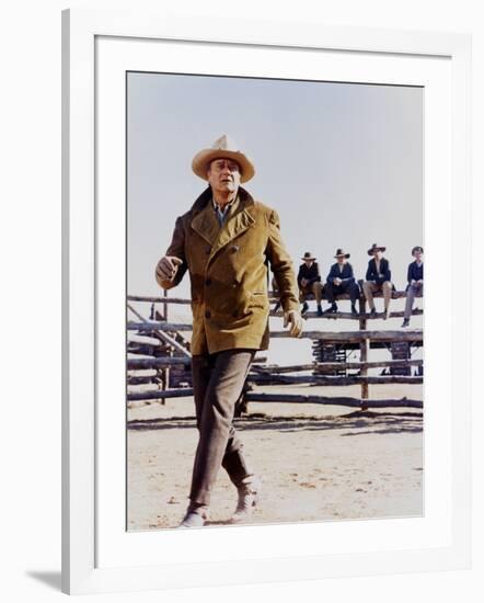 Les Cow Boys by MarkRydell with John Wayne, 1972 (photo)-null-Framed Photo