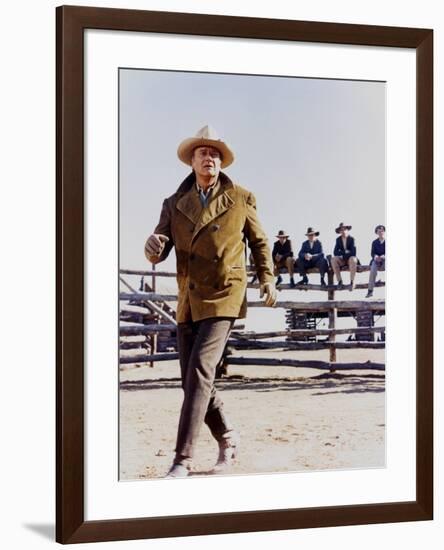 Les Cow Boys by MarkRydell with John Wayne, 1972 (photo)-null-Framed Photo