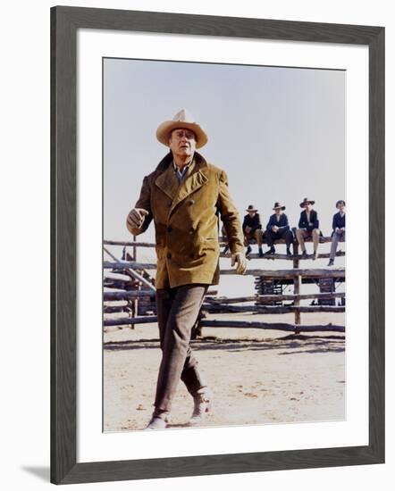 Les Cow Boys by MarkRydell with John Wayne, 1972 (photo)-null-Framed Photo