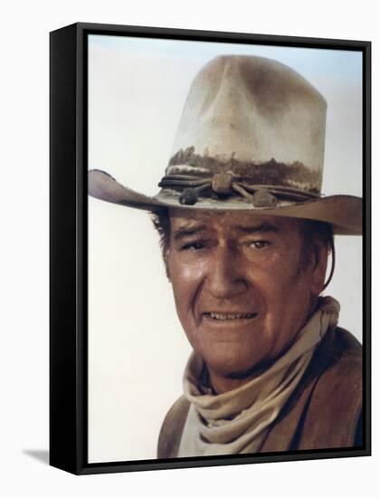 Les Cow Boys by MarkRydell with John Wayne, 1972 (photo)-null-Framed Stretched Canvas