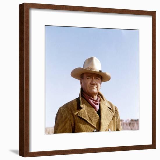 Les Cow Boys by MarkRydell with John Wayne, 1972 (photo)-null-Framed Photo