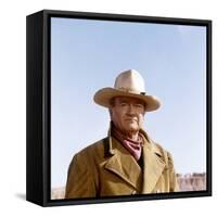 Les Cow Boys by MarkRydell with John Wayne, 1972 (photo)-null-Framed Stretched Canvas