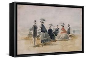Les Crinolines, 1865-Eug?ne Boudin-Framed Stretched Canvas