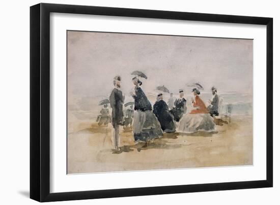 Les Crinolines, 1865-Eug?ne Boudin-Framed Giclee Print