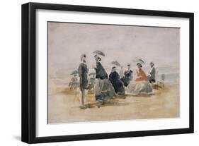 Les Crinolines, 1865-Eug?ne Boudin-Framed Giclee Print