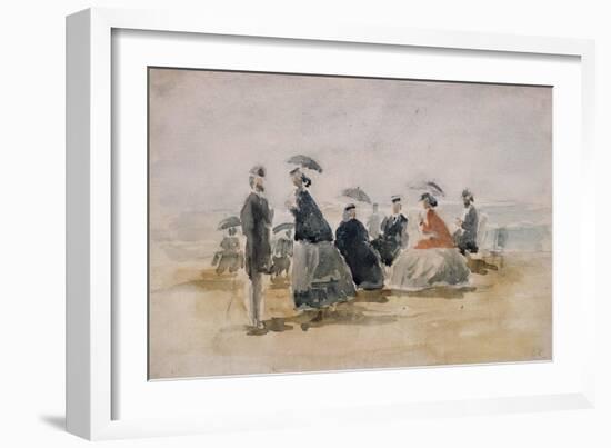 Les Crinolines, 1865-Eug?ne Boudin-Framed Giclee Print