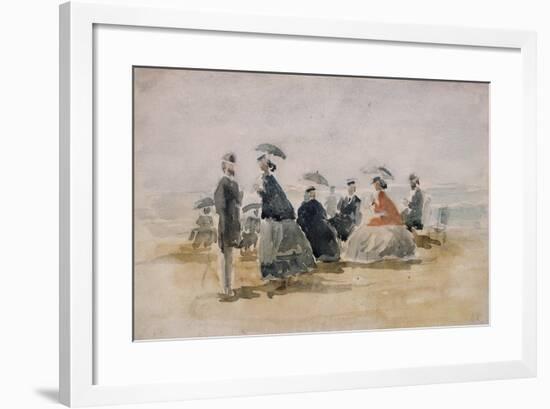 Les Crinolines, 1865-Eug?ne Boudin-Framed Giclee Print