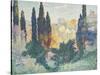 Les cyprès à Cagnes-Henri Edmond Cross-Stretched Canvas