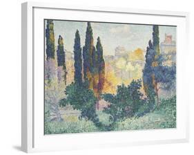 Les cyprès à Cagnes-Henri Edmond Cross-Framed Giclee Print