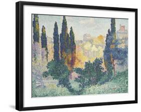 Les cyprès à Cagnes-Henri Edmond Cross-Framed Giclee Print