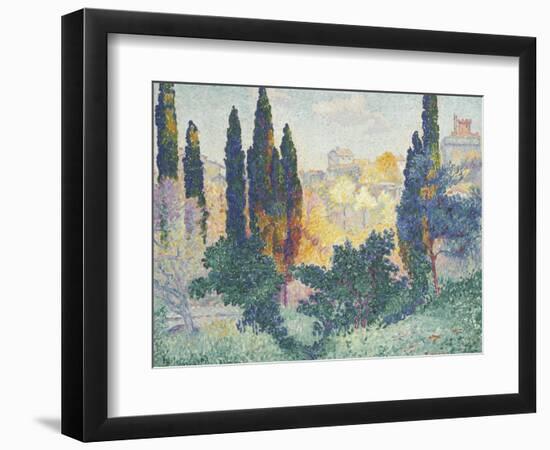 Les cyprès à Cagnes-Henri Edmond Cross-Framed Giclee Print