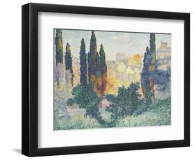 Les cyprès à Cagnes-Henri Edmond Cross-Framed Giclee Print