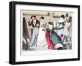 Les Dames Artistes, Published by Rodwell and Martin, 1820-John James Chalon-Framed Giclee Print