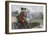 Les Dames Goldsmith au bois de Boulogne en 1897 sur une voiturette Peugeot.-Julius Leblanc Stewart-Framed Giclee Print