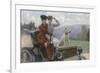 Les Dames Goldsmith au bois de Boulogne en 1897 sur une voiturette Peugeot.-Julius Leblanc Stewart-Framed Giclee Print