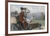 Les Dames Goldsmith au bois de Boulogne en 1897 sur une voiturette Peugeot.-Julius Leblanc Stewart-Framed Giclee Print