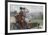 Les Dames Goldsmith au bois de Boulogne en 1897 sur une voiturette Peugeot.-Julius Leblanc Stewart-Framed Giclee Print