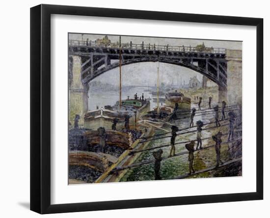 Les déchargeurs de charbon-Claude Monet-Framed Giclee Print