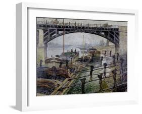 Les déchargeurs de charbon-Claude Monet-Framed Giclee Print