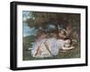 Les demoiselles du bord de la Seine (été)-Gustave Courbet-Framed Giclee Print