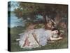 Les demoiselles du bord de la Seine (été)-Gustave Courbet-Stretched Canvas