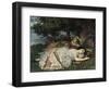 Les demoiselles du bord de la Seine-Gustave Courbet-Framed Giclee Print