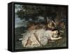 Les demoiselles du bord de la Seine-Gustave Courbet-Framed Stretched Canvas