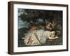 Les demoiselles du bord de la Seine-Gustave Courbet-Framed Giclee Print