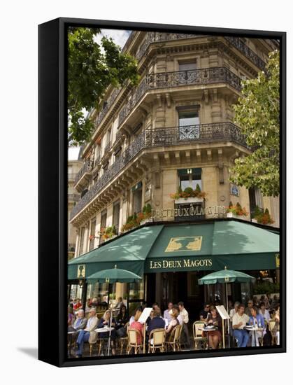 Les Deux Magots Restaurant, Paris, France-Neil Farrin-Framed Stretched Canvas