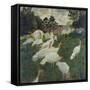 Les Dindons (The Turkeys)-Claude Monet-Framed Stretched Canvas