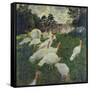 Les Dindons (The Turkeys)-Claude Monet-Framed Stretched Canvas