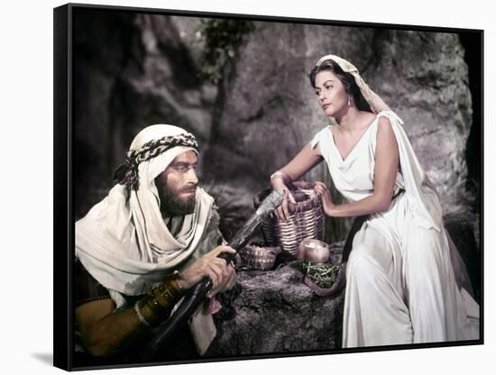 Les dix commandements (The ten Commandements) by CecilDeMille with Charlton Heston (Moise, Moses) a-null-Framed Stretched Canvas