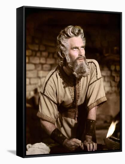 Les dix commandements (The ten Commandements) by CecilDeMille with Charlton Heston (Moise, Moses), -null-Framed Stretched Canvas